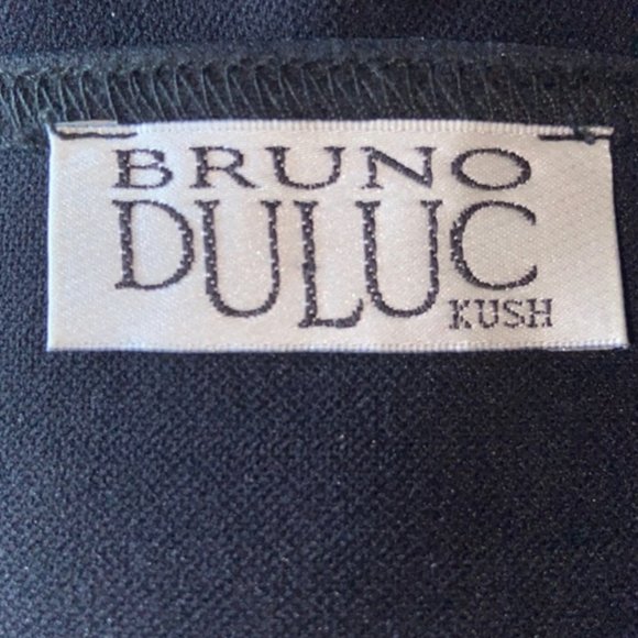 Bruno Duluc Little black dress with white wavy stripe design - Picture 3 of 3